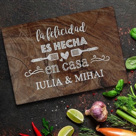 Cortavidrios personalizado con texto: «Felicidad»