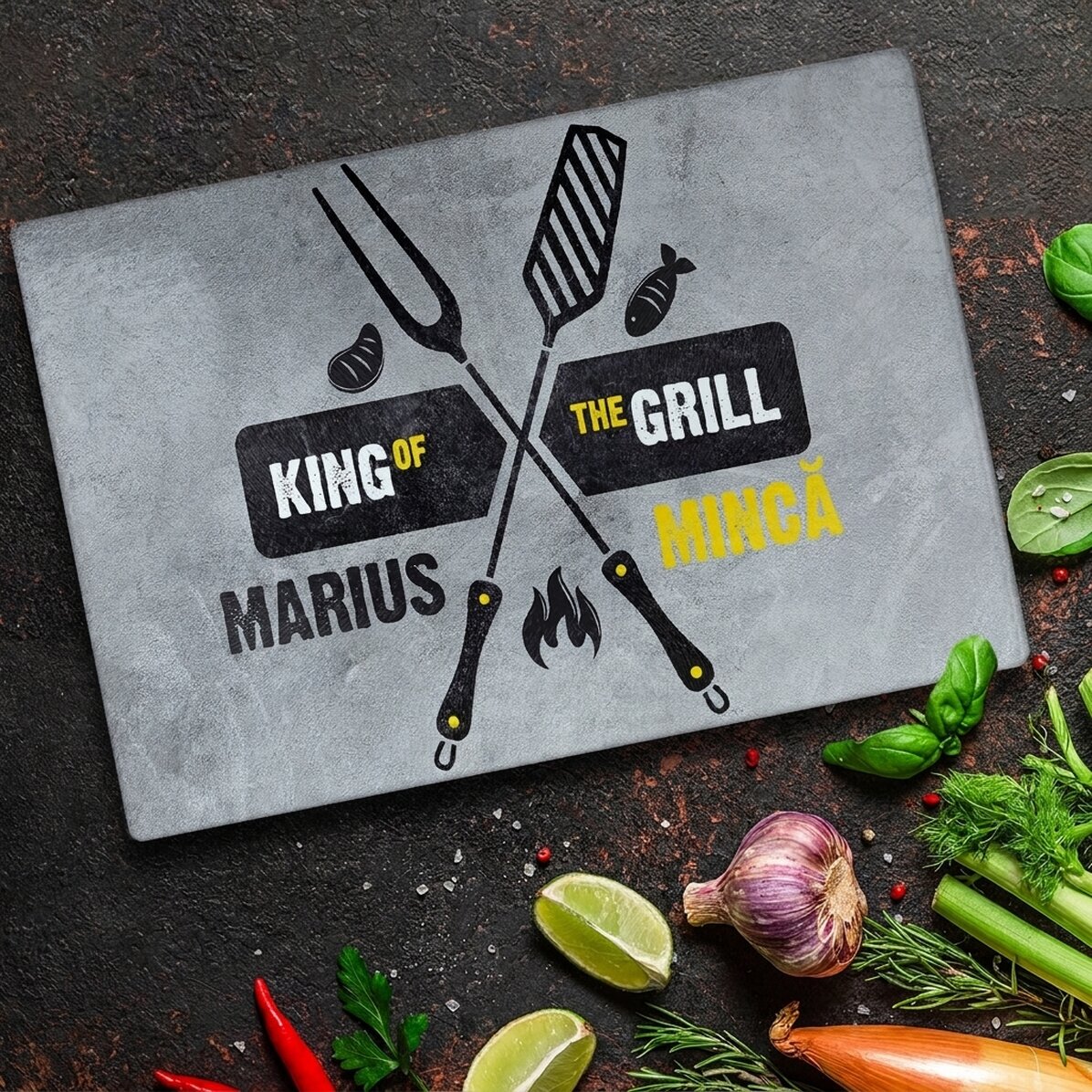 Cortador de vidrio personalizado con texto - King of the grill