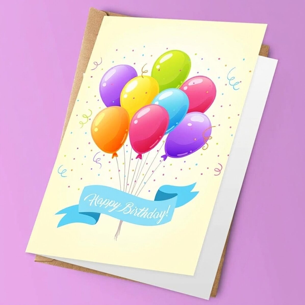 Tarjeta de felicitación personalizada - Globos de colores
