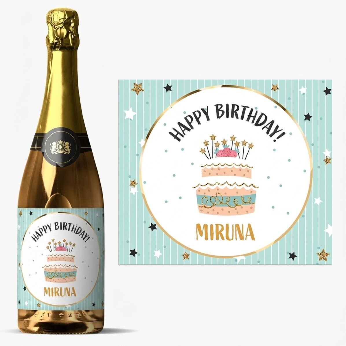Vino espumoso personalizado para un cumpleaños: ¡Feliz cumpleaños!