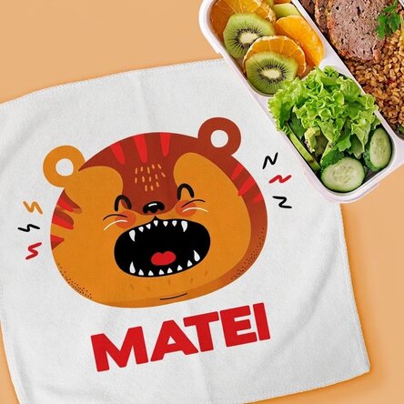 Toalla personalizada con texto para niños - Tigre