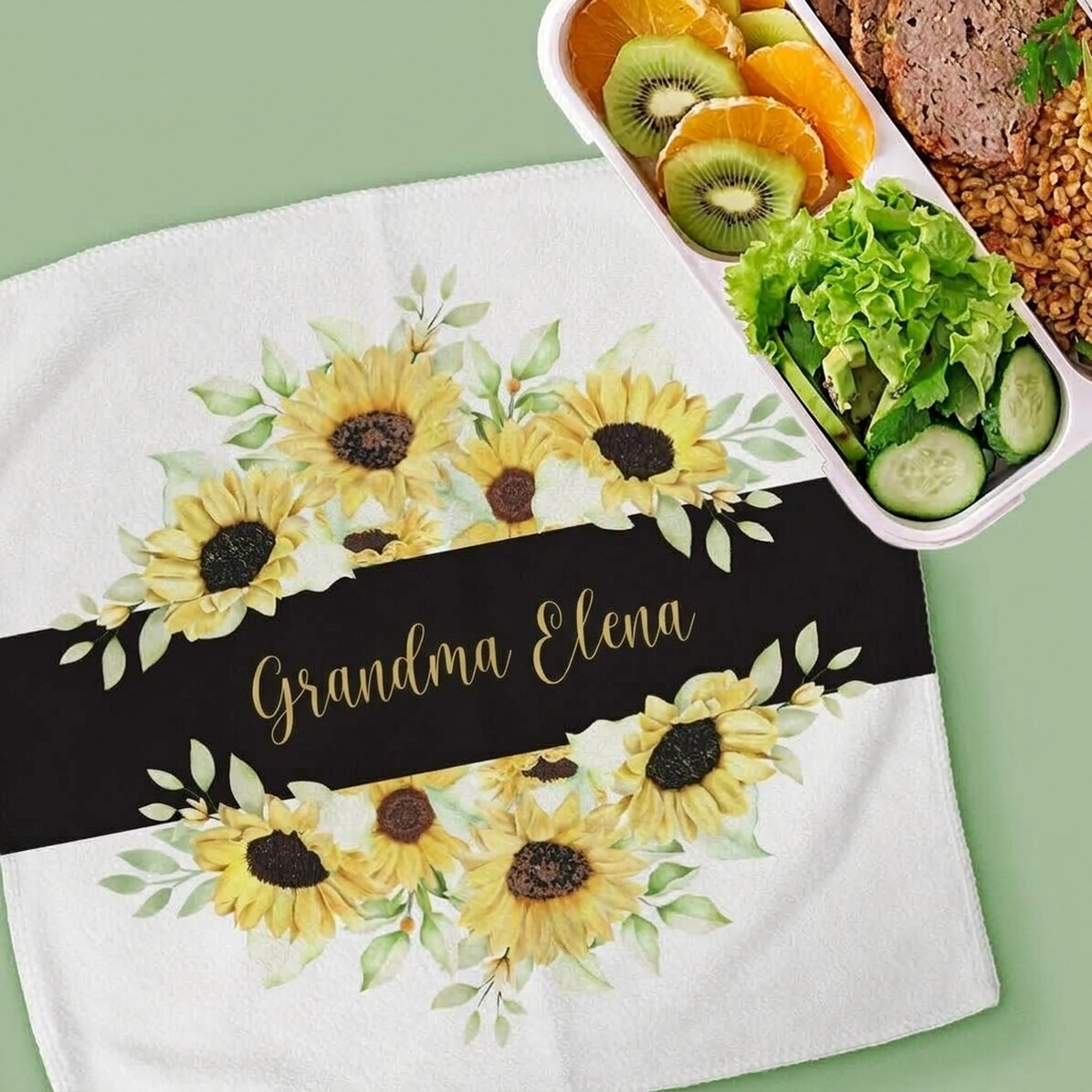 Toalla personalizada con un mensaje para la abuela