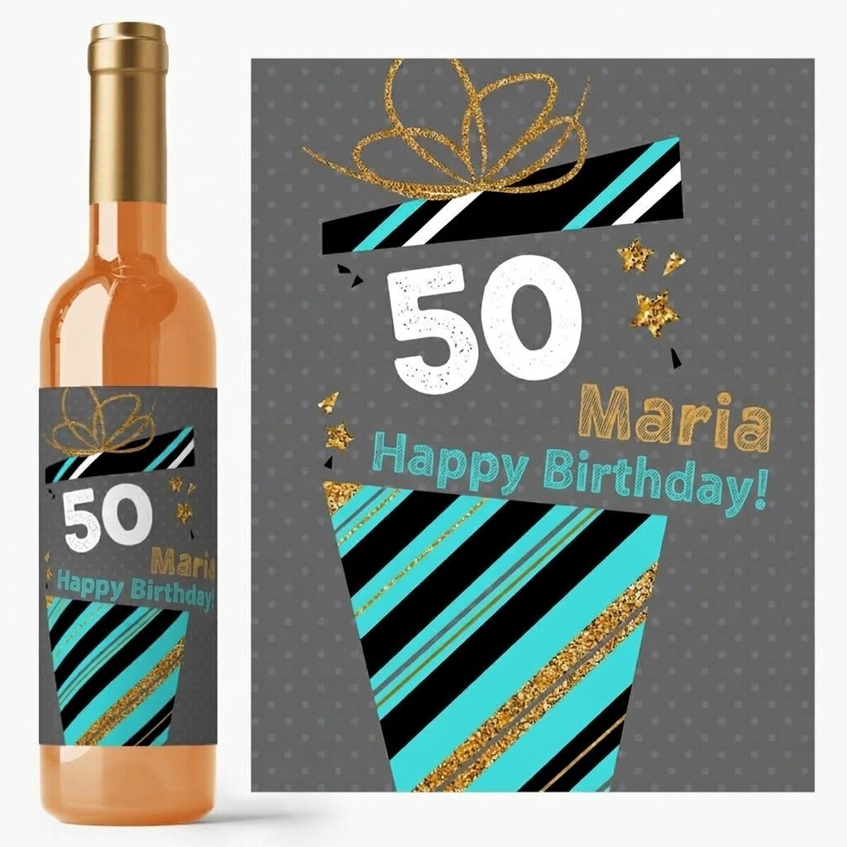 Vino personalizado con mensaje - Regalo de cumpleaños
