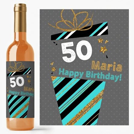 Vino personalizado con mensaje - Regalo de cumpleaños