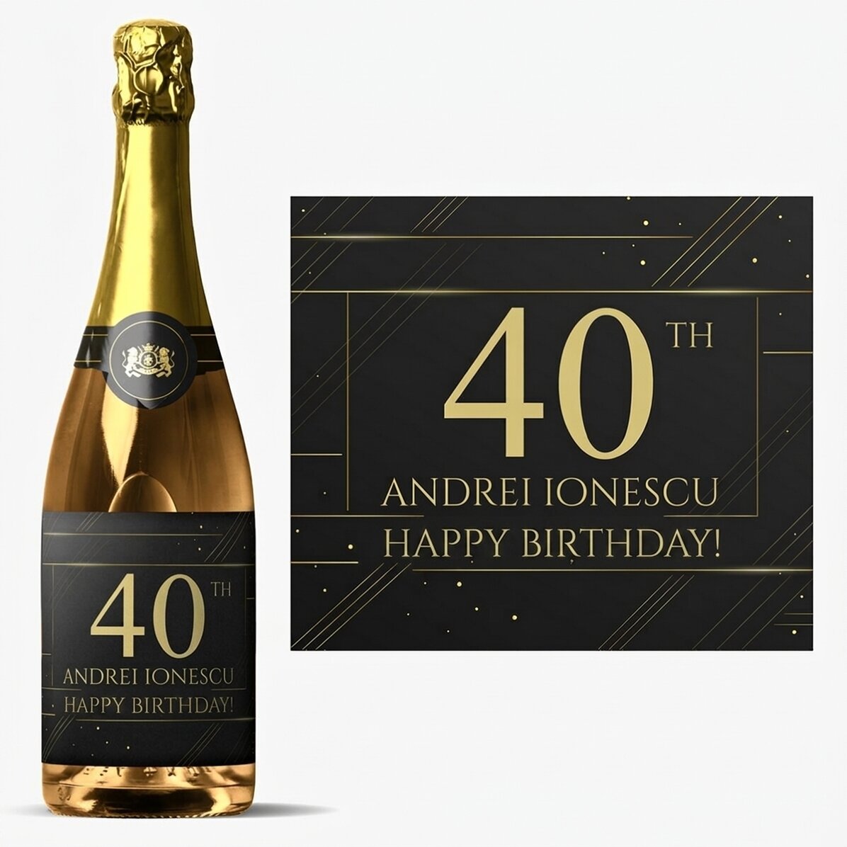 Vino espumoso personalizado con texto - Un regalo para ti