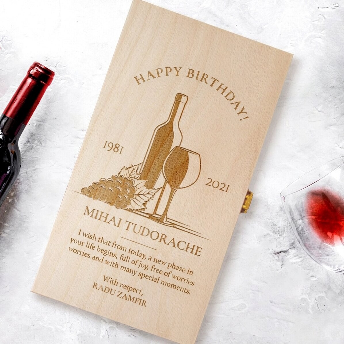 Caja de vino personalizada para dos botellas - Special Birthday