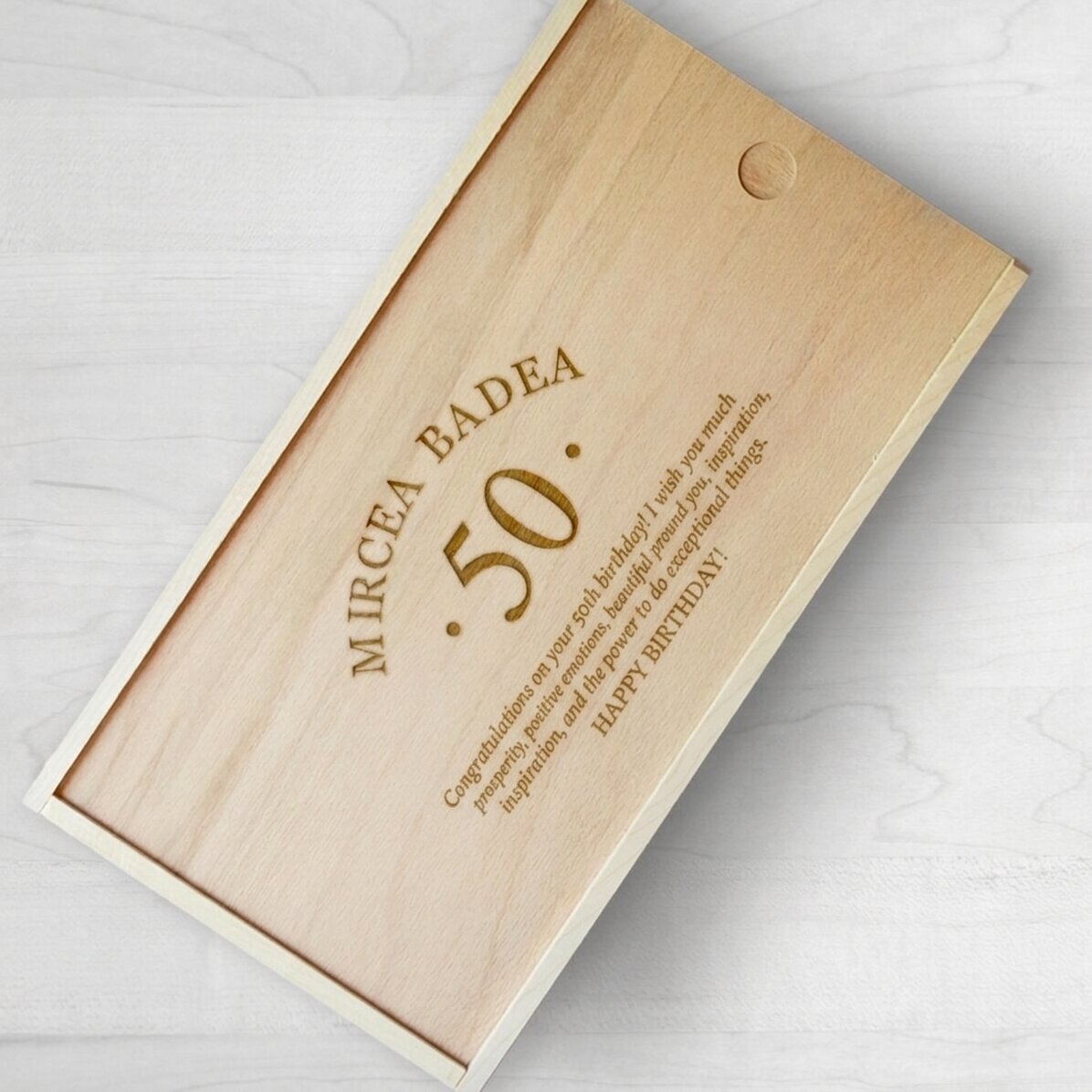 Caja de regalo personalizada de madera - Aniversario