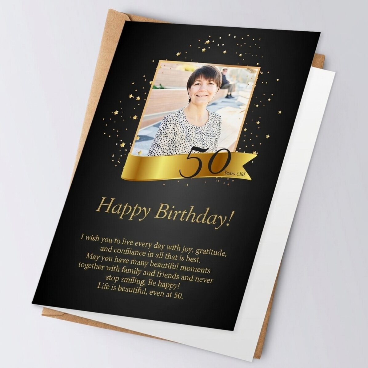 Tarjeta de felicitación personalizada con una foto y un mensaje - Es tu cumpleaños