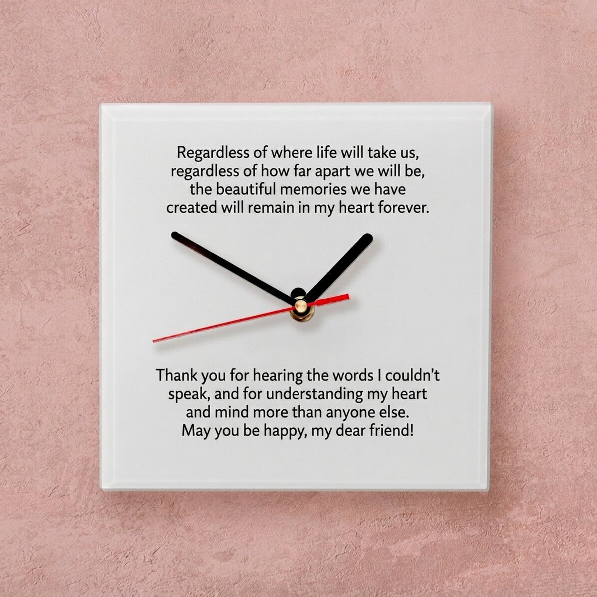 Reloj cuadrado personalizado con mensaje