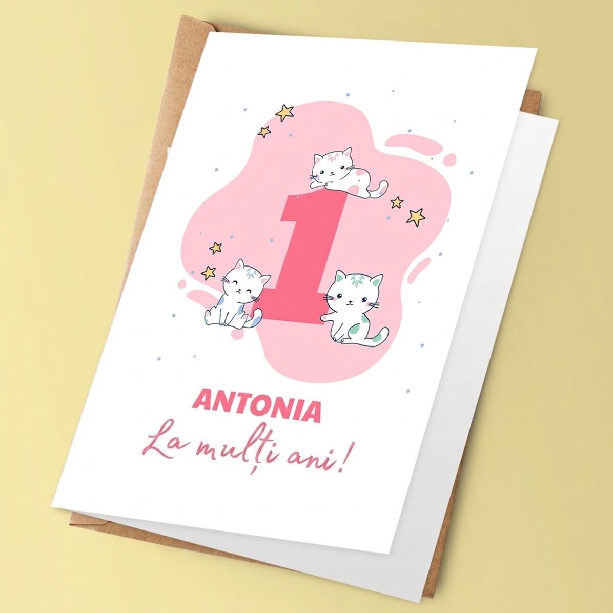 Tarjeta de felicitación personalizada con texto en el reverso - Cumpleaños infantiles