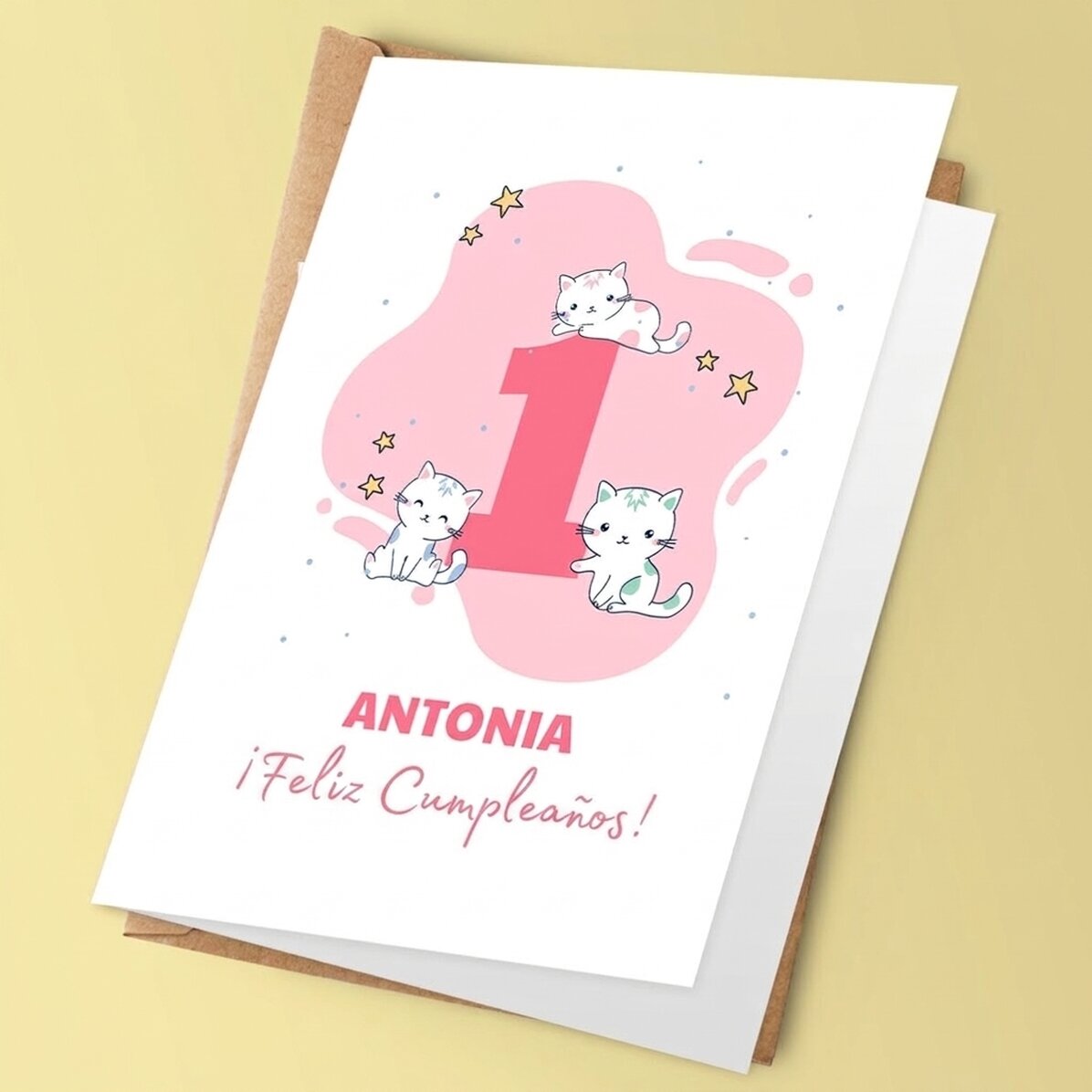 Tarjeta de felicitación personalizada con texto en el reverso - Cumpleaños infantiles
