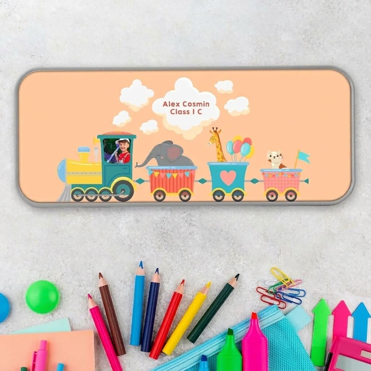 Estuche personalizado con una foto y un texto - Trenulet