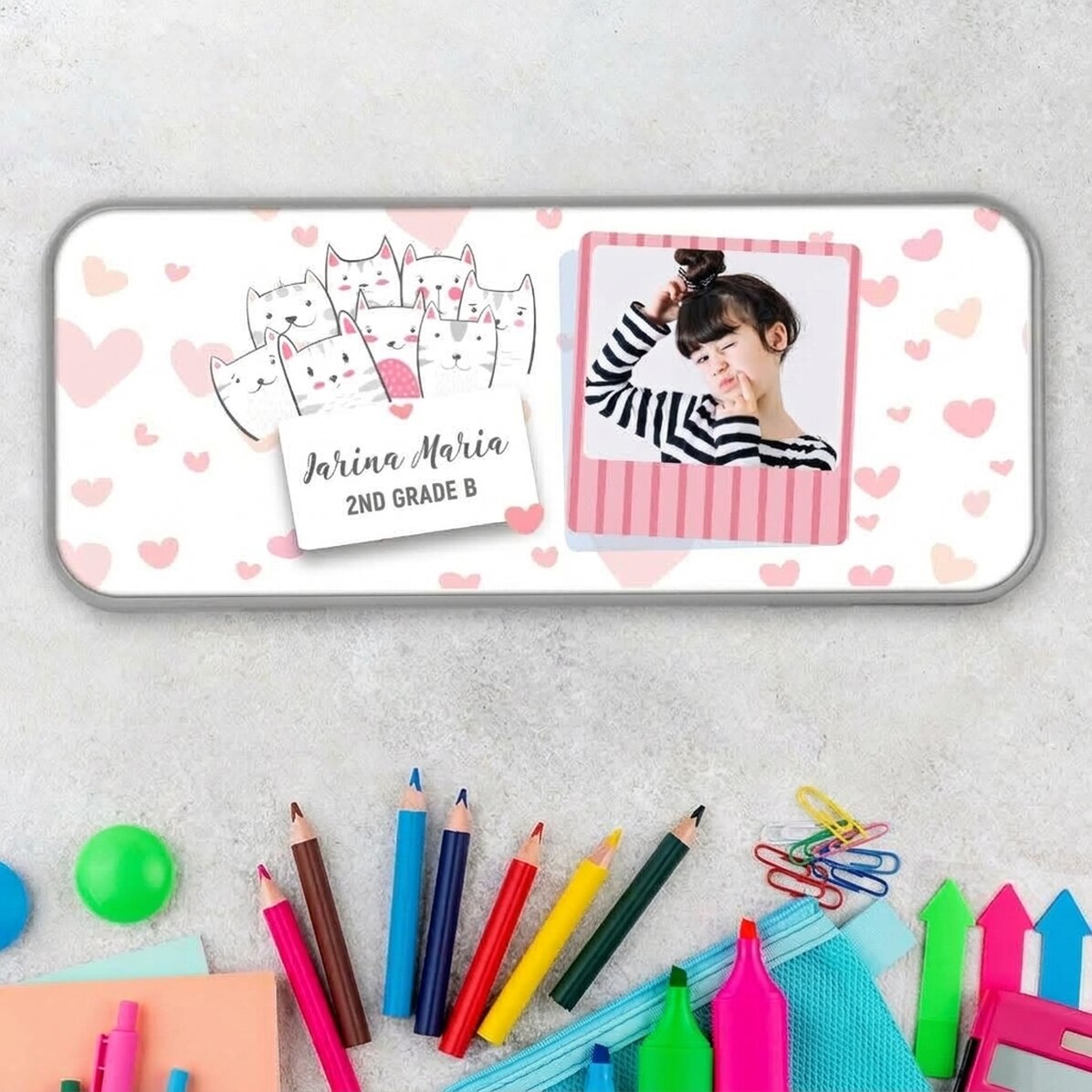 Estuche personalizado con una foto y un texto - Kitty
