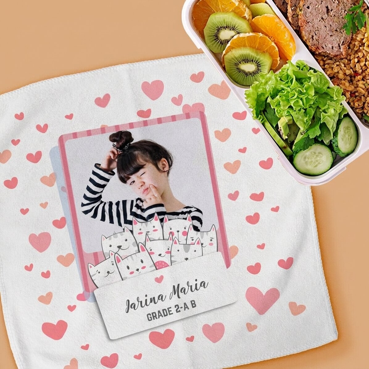 Toalla personalizada con nombre y foto - Kitty