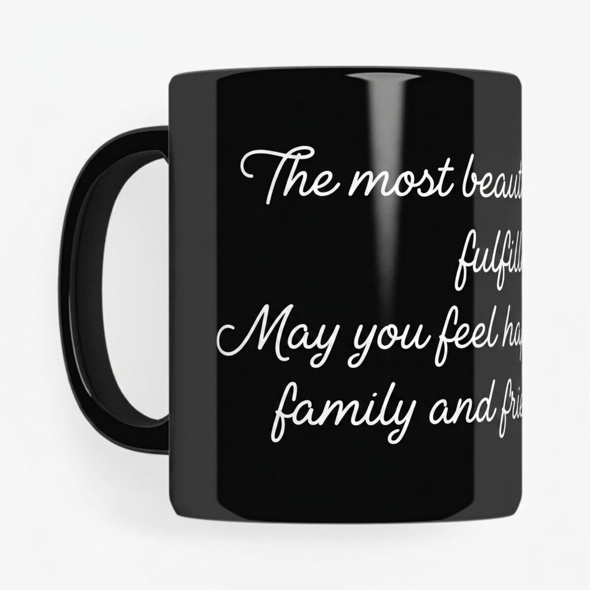 Taza negra personalizada con mensaje