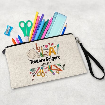 Estuche escolar personalizado con texto - Vuelta al cole