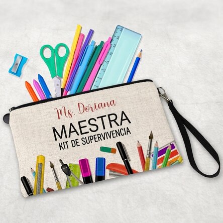 Kit para profesores personalizado con texto: «Survival kit»