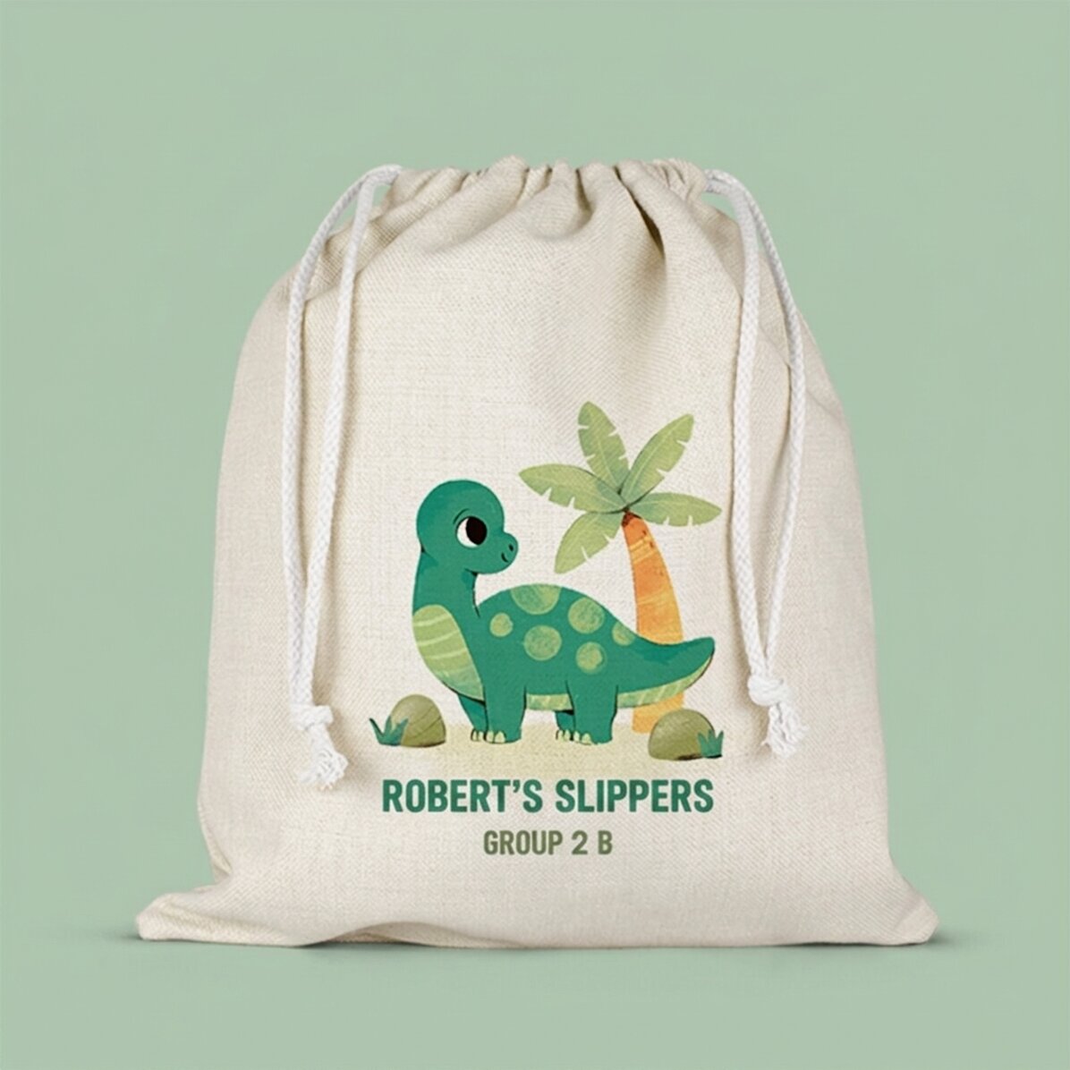 Bolsa para la guardería personalizada con texto - Dino
