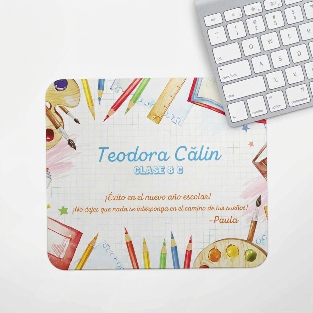 Alfombrilla de ratón personalizada con texto - Vuelta al cole