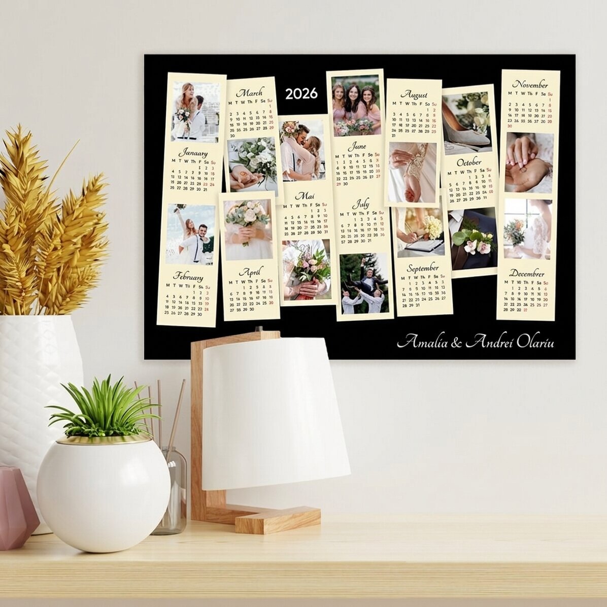 Póster calendario personalizado con fotos y texto - Memories