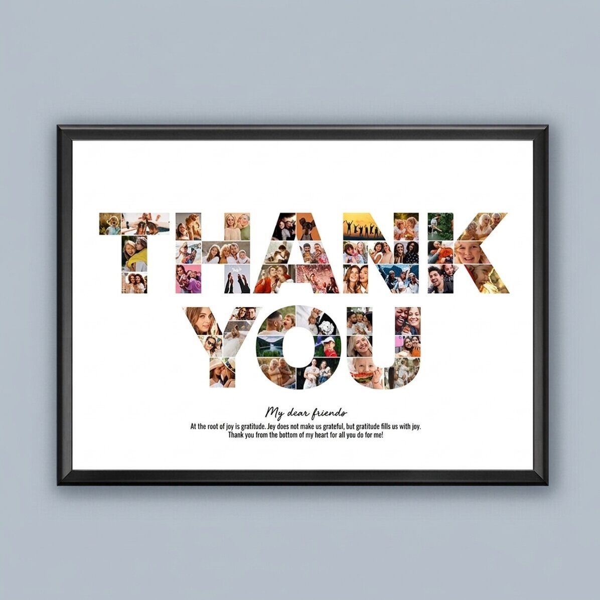 Cuadro personalizado con 46 fotos y texto - THANK YOU