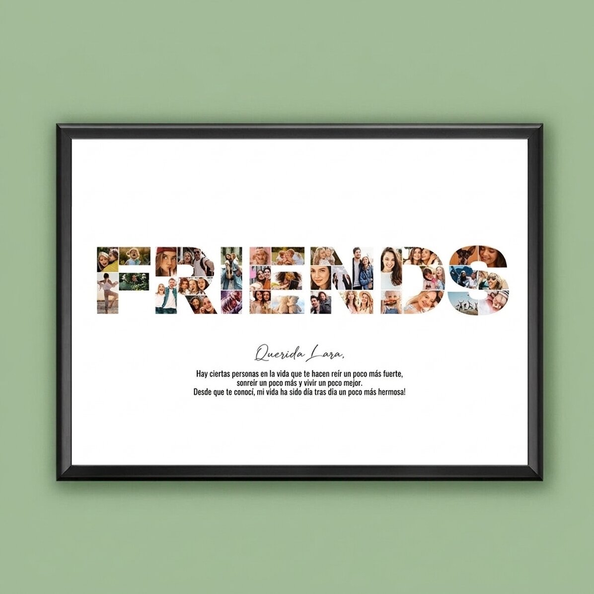 Cuadro personalizado con 34 fotos y texto - FRIENDS