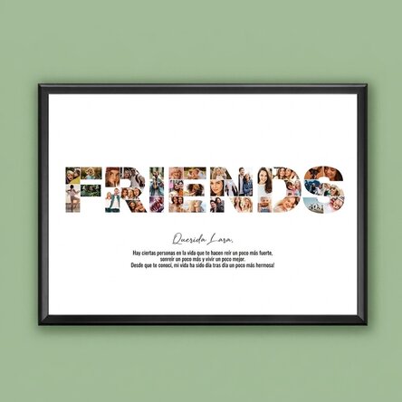 Cuadro personalizado con 34 fotos y texto - FRIENDS