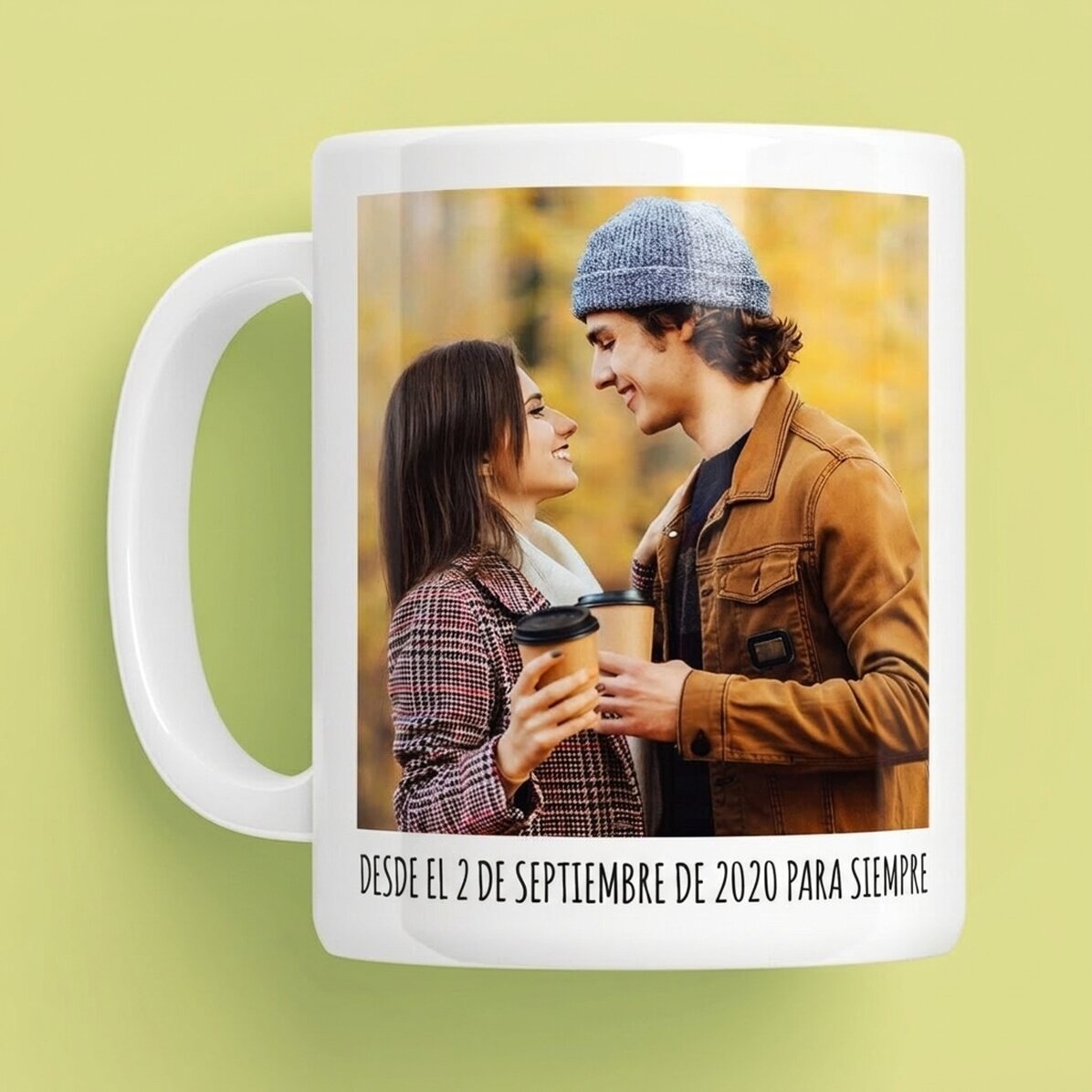 Taza personalizada con 2 fotos y texto