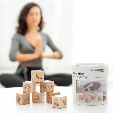 Juego de yoga con 7 dados de madera