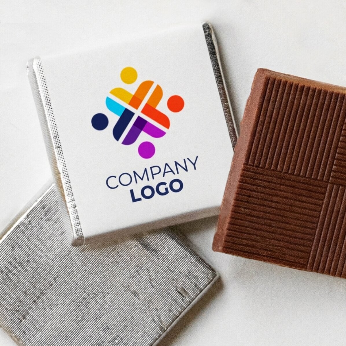 Mini tableta de chocolate personalizada con logotipo