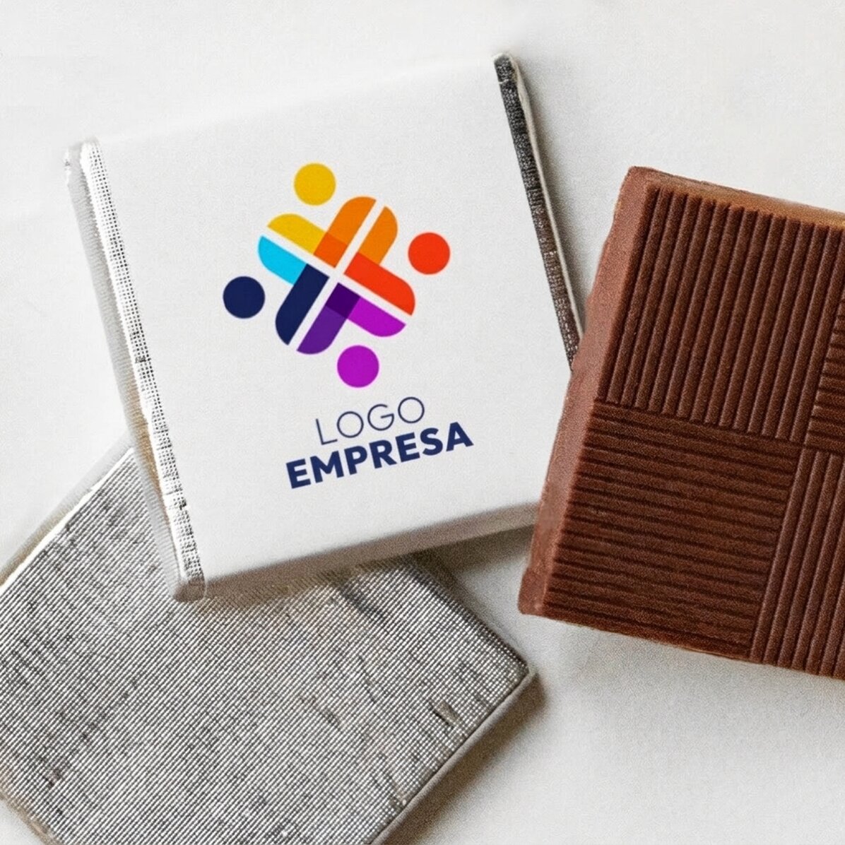 Mini tableta de chocolate personalizada con logotipo
