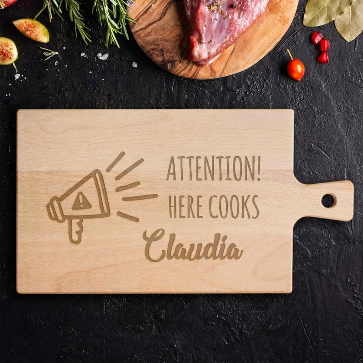 Tabla de cortar personalizada - ¡Cuidado, aquí se cocina...!