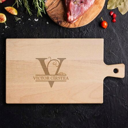 Personalised chopping board - Monogram and name
