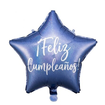 Globo - estrella azul «Happy Birthday»