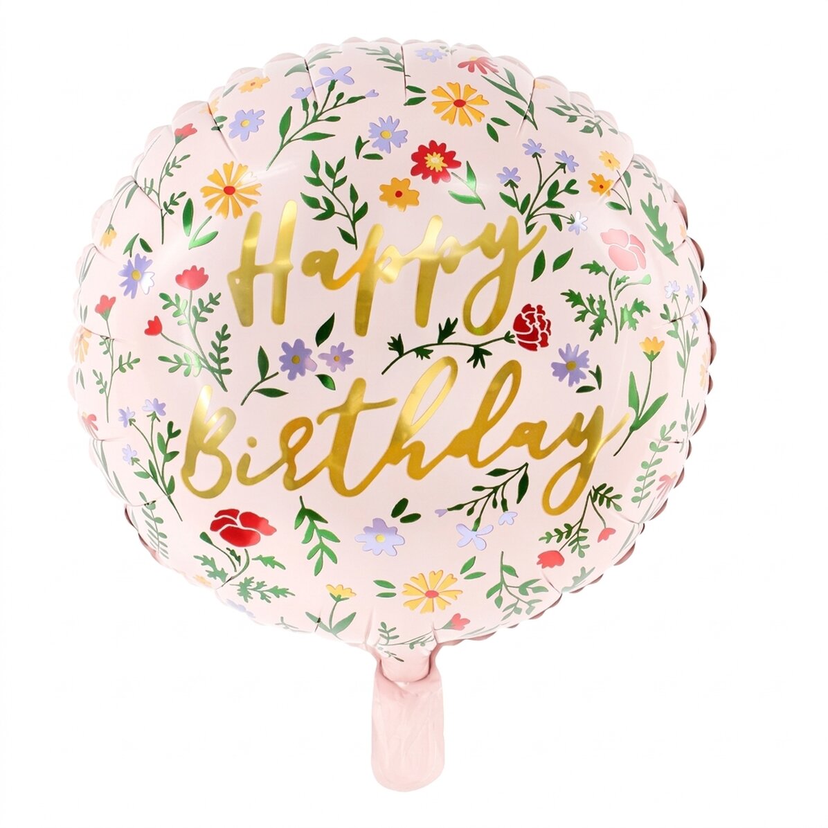 Globo - Flores de «Feliz cumpleaños»