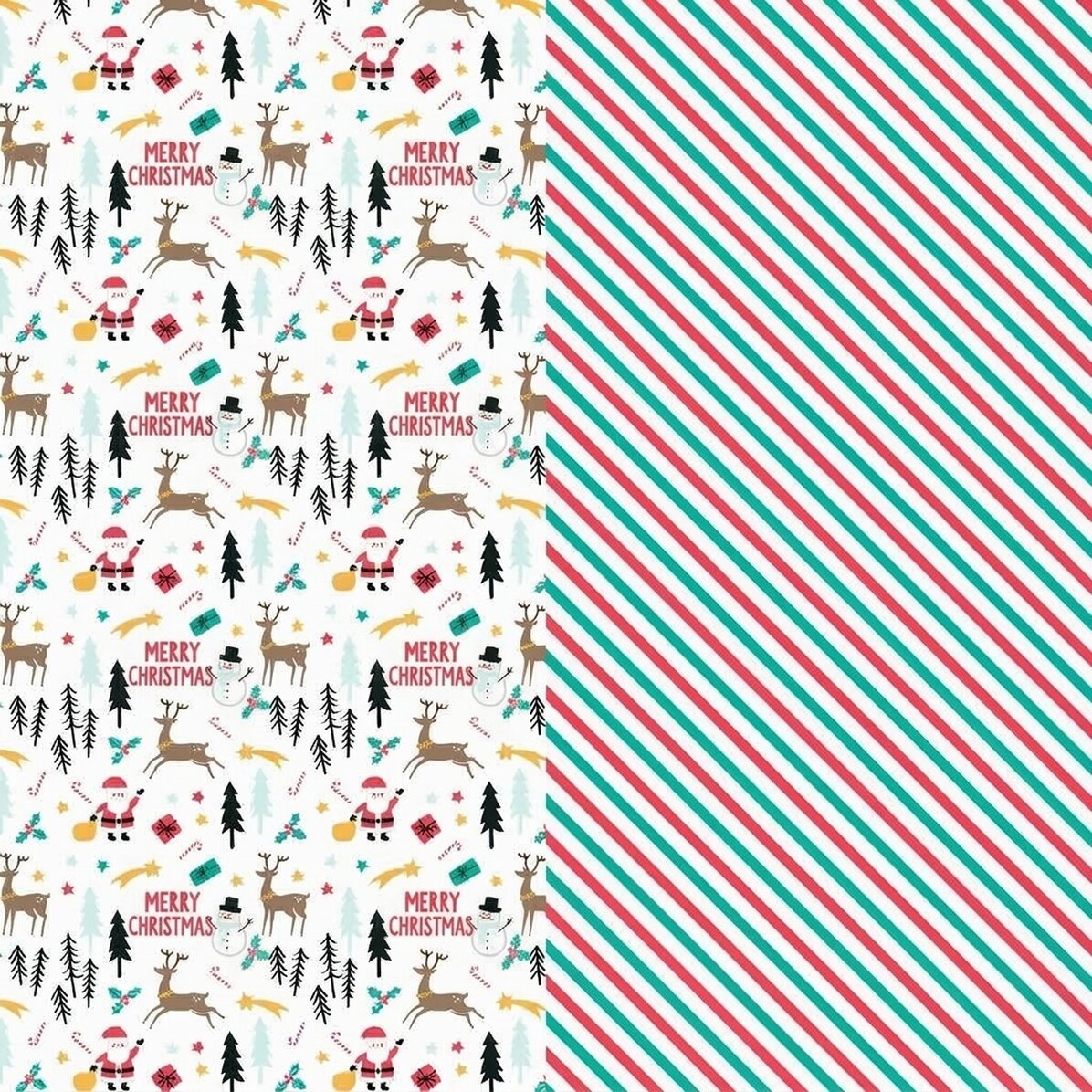 Lote de 2 hojas de papel de regalo «Merry Christmas»