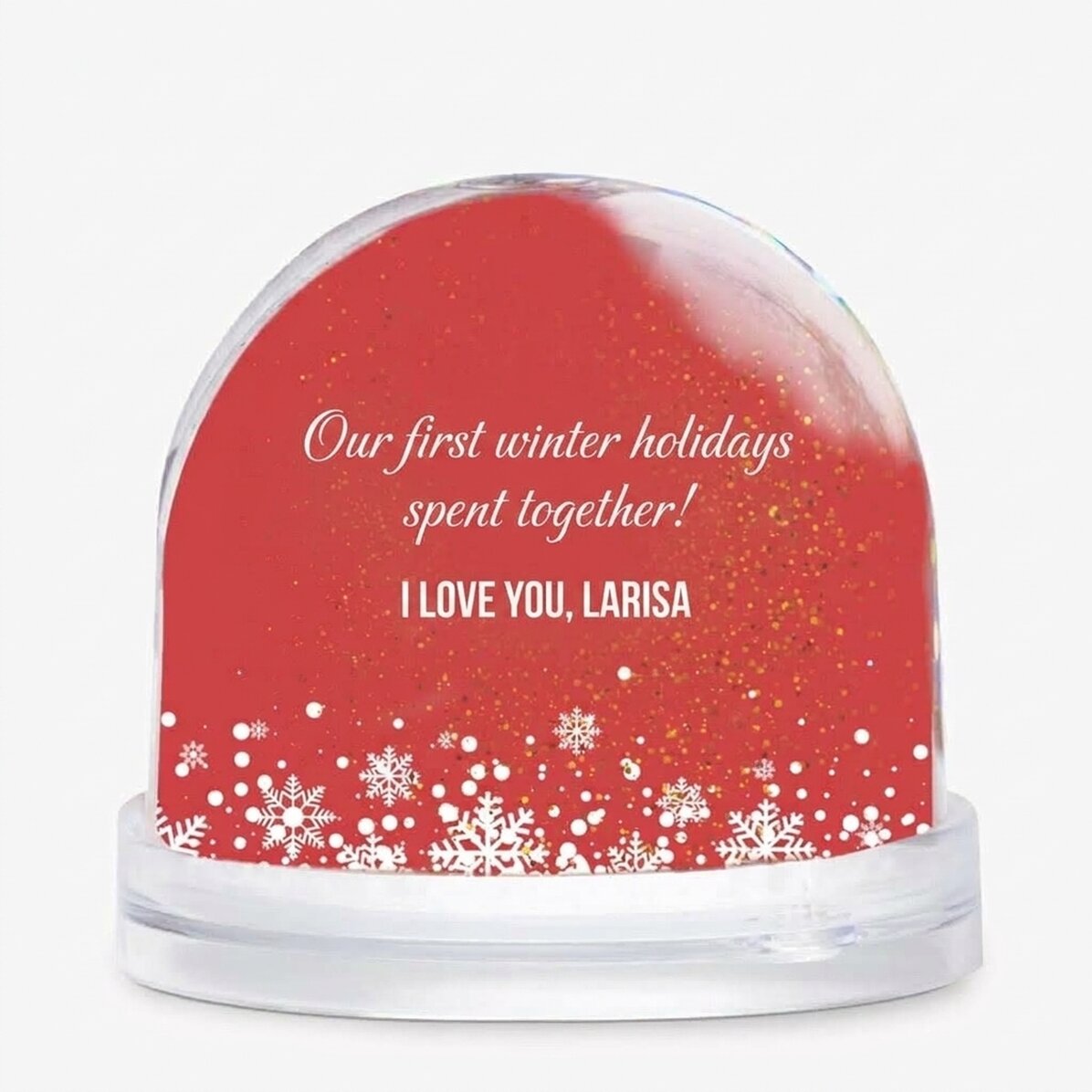 Bola de Navidad de escritorio personalizada con foto y mensaje navideño