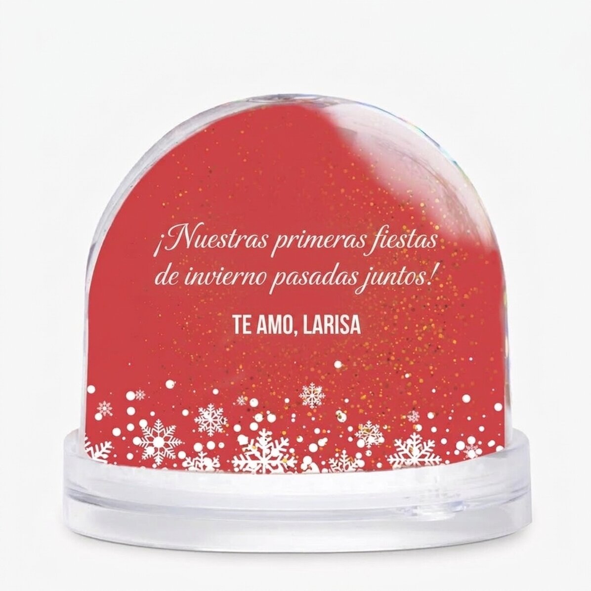 Bola de Navidad de escritorio personalizada con foto y mensaje navideño