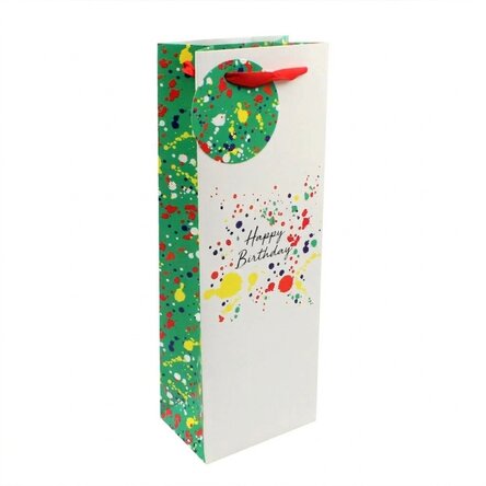 Bolsa de regalo para bebidas - modelo «Happy Birthday splash»
