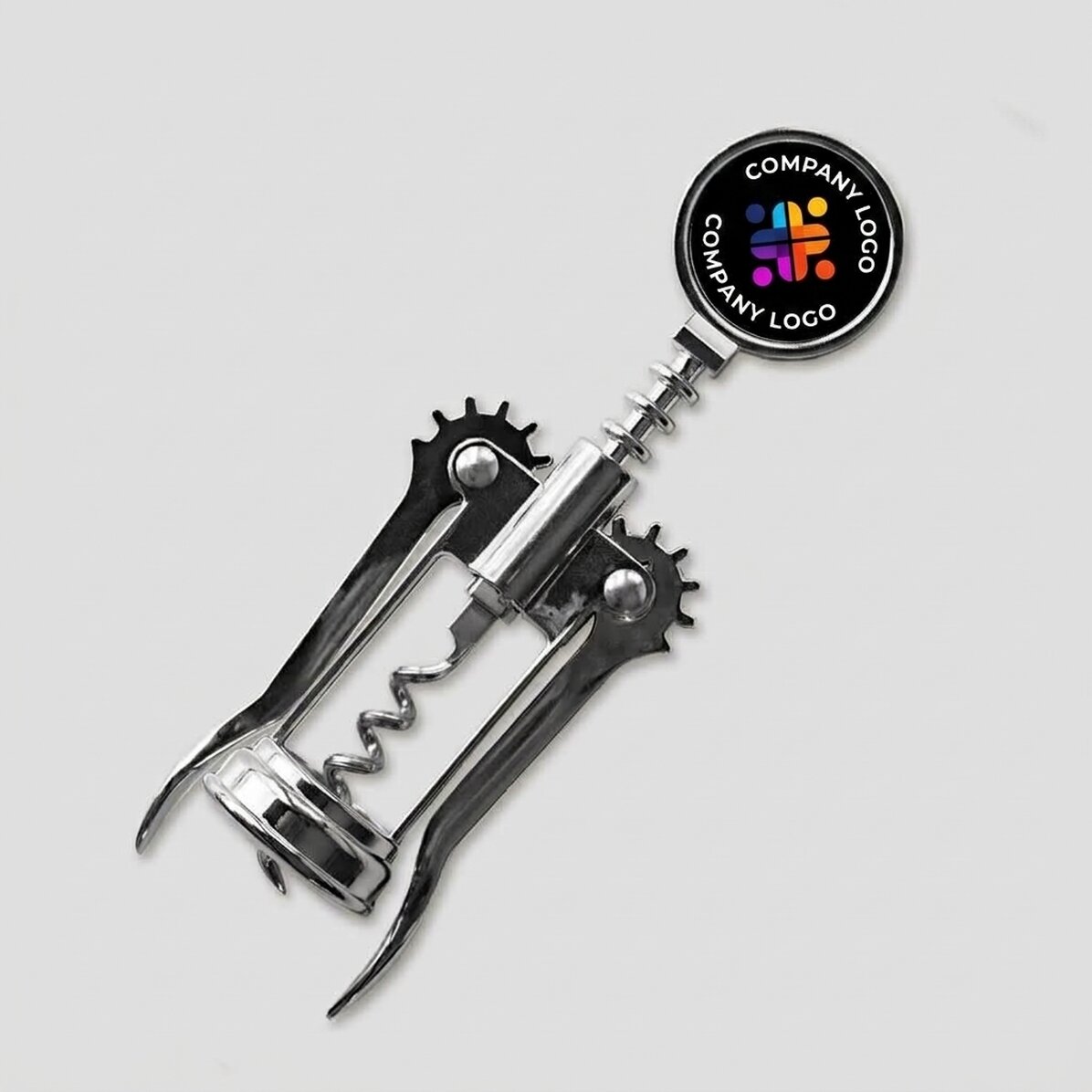 Sacacorchos personalizado con logotipo y texto