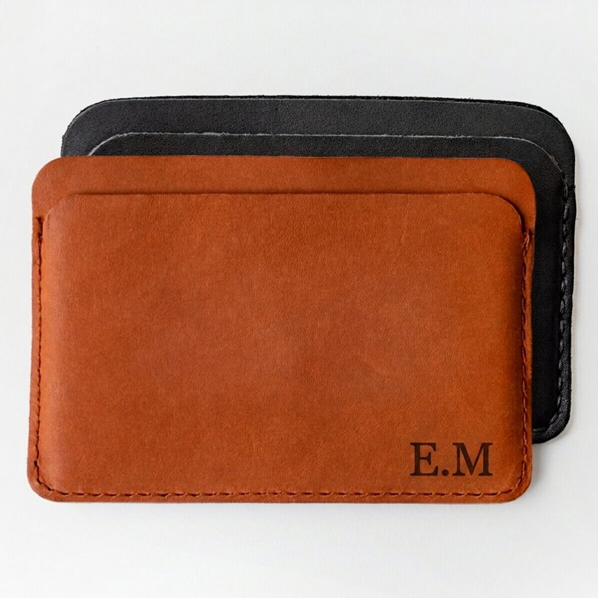 Cartera de piel personalizada con iniciales