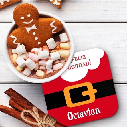 Posavasos personalizado con el texto «Ho, ho, ho»