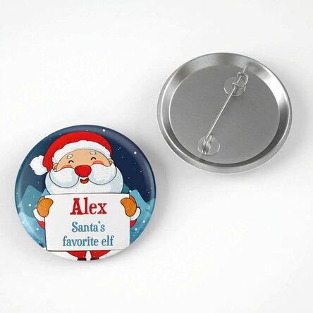 Personalised badge with text - Santa's favourite