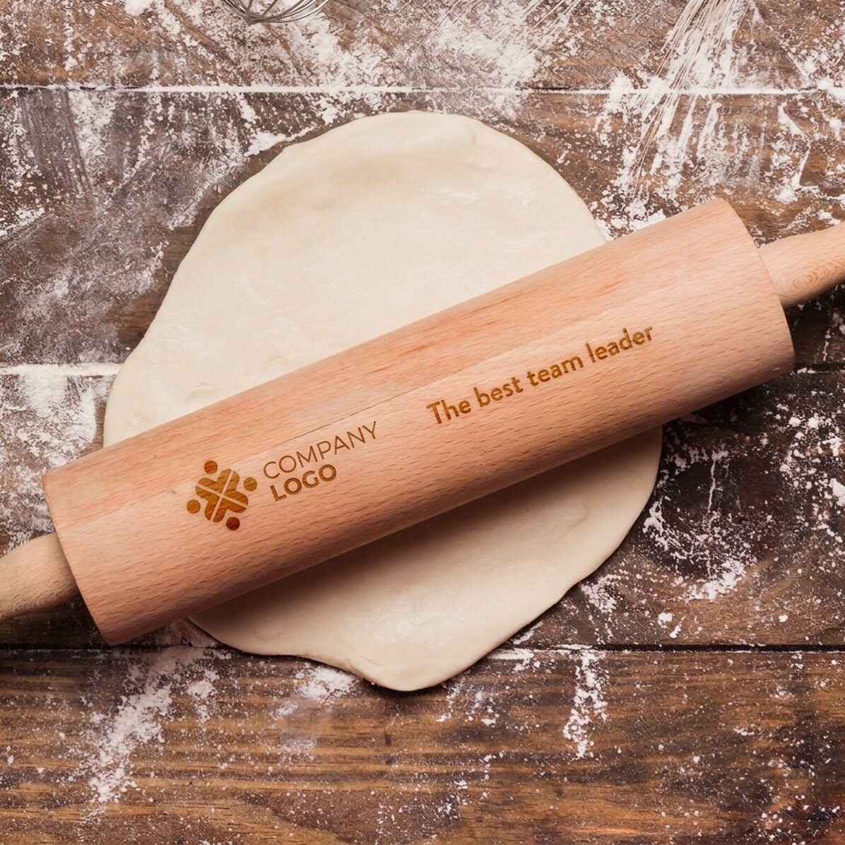 Palillo de madera personalizado con logotipo y mensaje