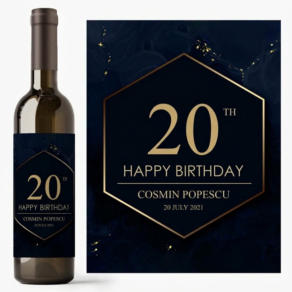 Vino personalizado con texto: «Cheers to your birthday»