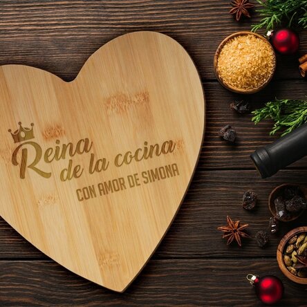 Cortador con forma de corazón personalizado con texto - Queen of the kitchen