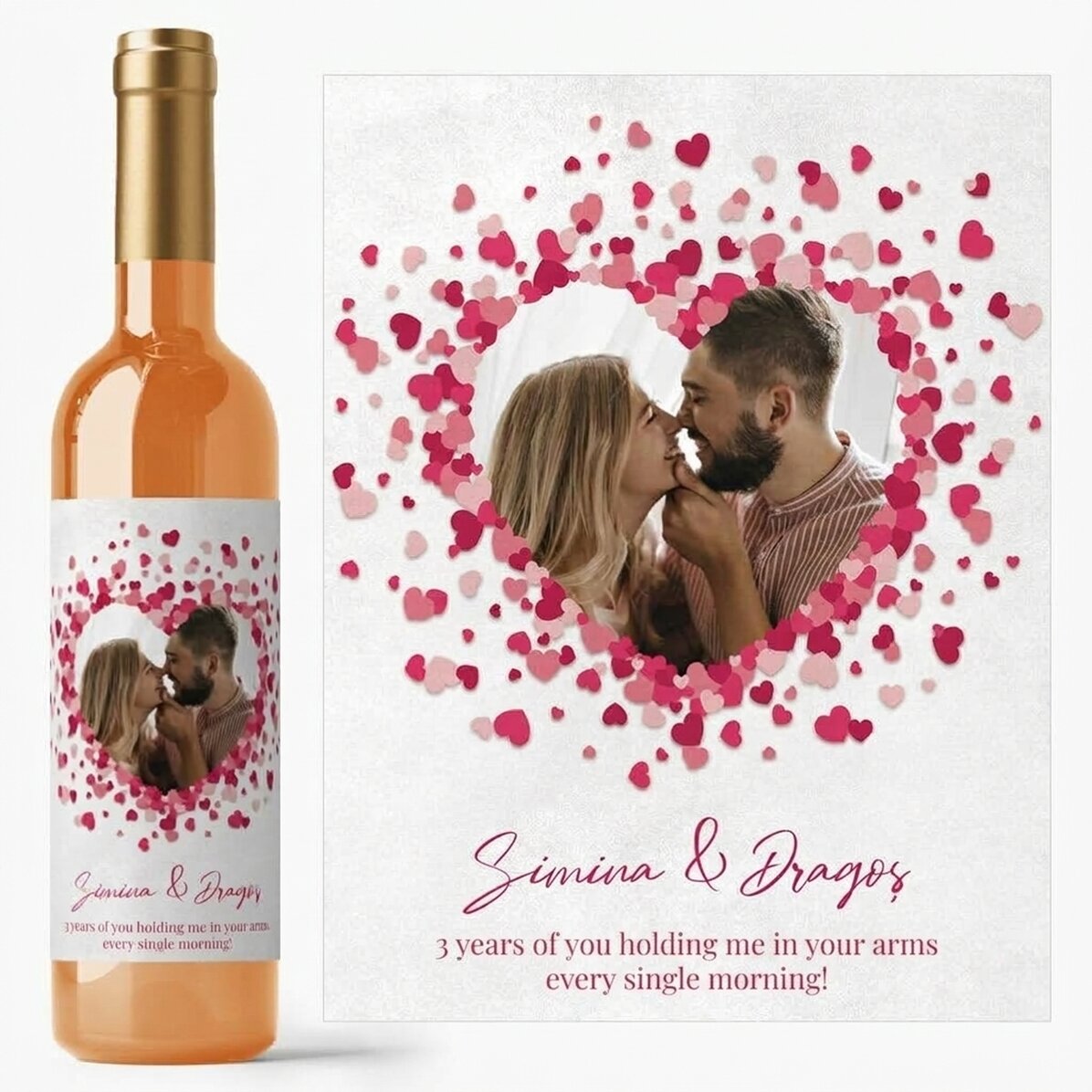 Vino personalizado con mensaje para parejas - Love is in the air