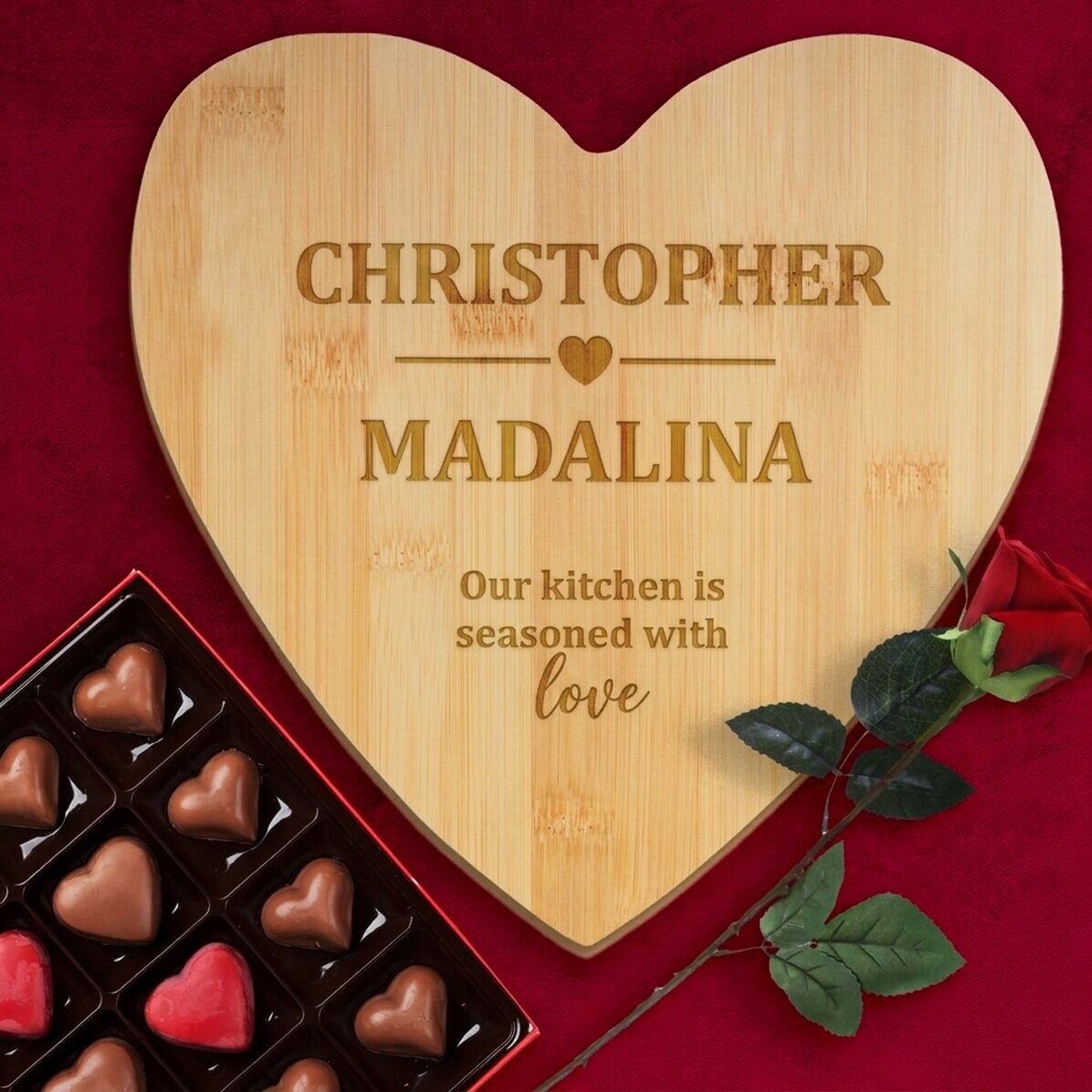 Cortador con forma de corazón personalizado con mensaje - Nuestra cocina