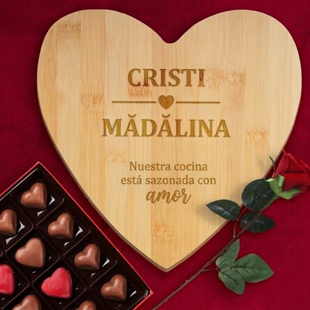 Cortador con forma de corazón personalizado con mensaje - Nuestra cocina