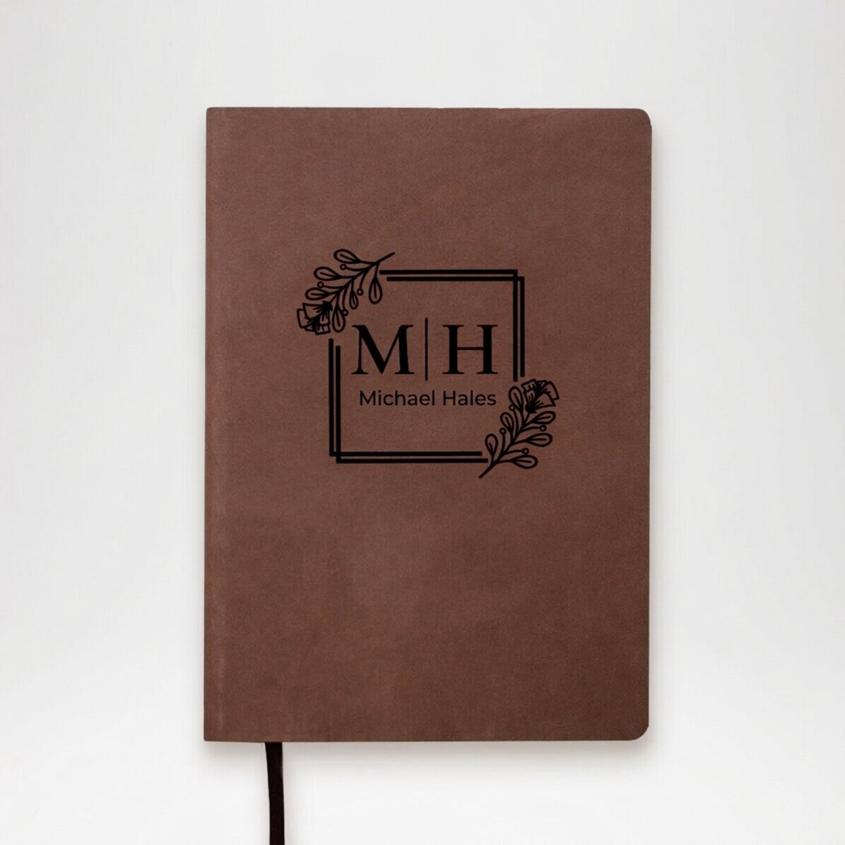 Agenda de piel personalizada con iniciales y nombre - Elegante